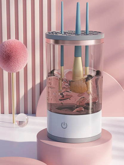 Limpiador Eléctrico 2 en 1 para Brochas – Lava y Seca al Instante